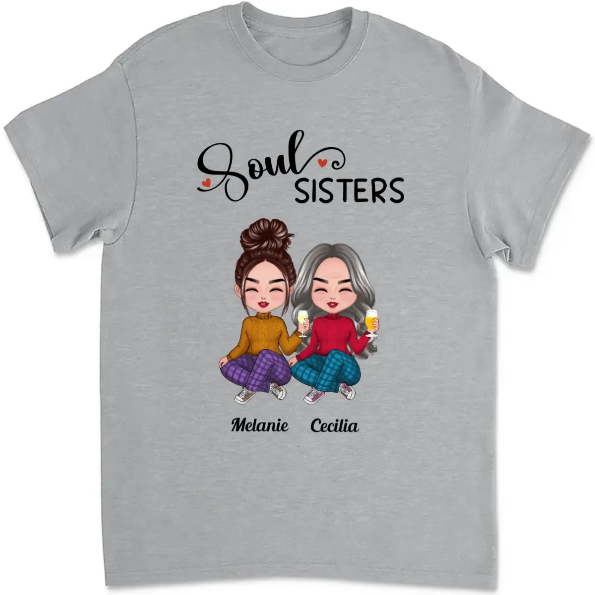 Sisters - Soul Sisters - Personalized T-Shirt