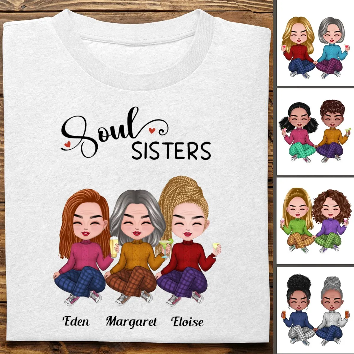 Sisters - Soul Sisters - Personalized T-Shirt