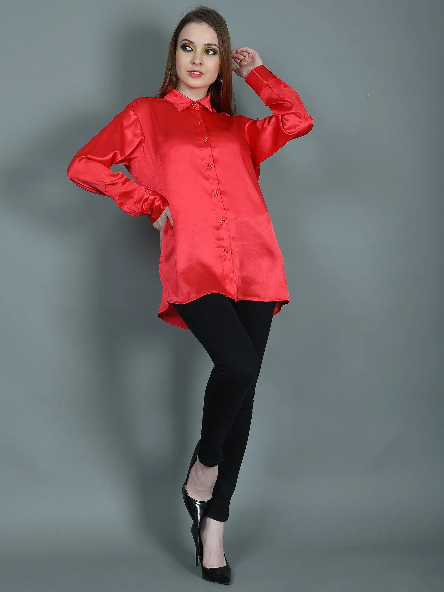 SKY LOVE SATIN SHIRT