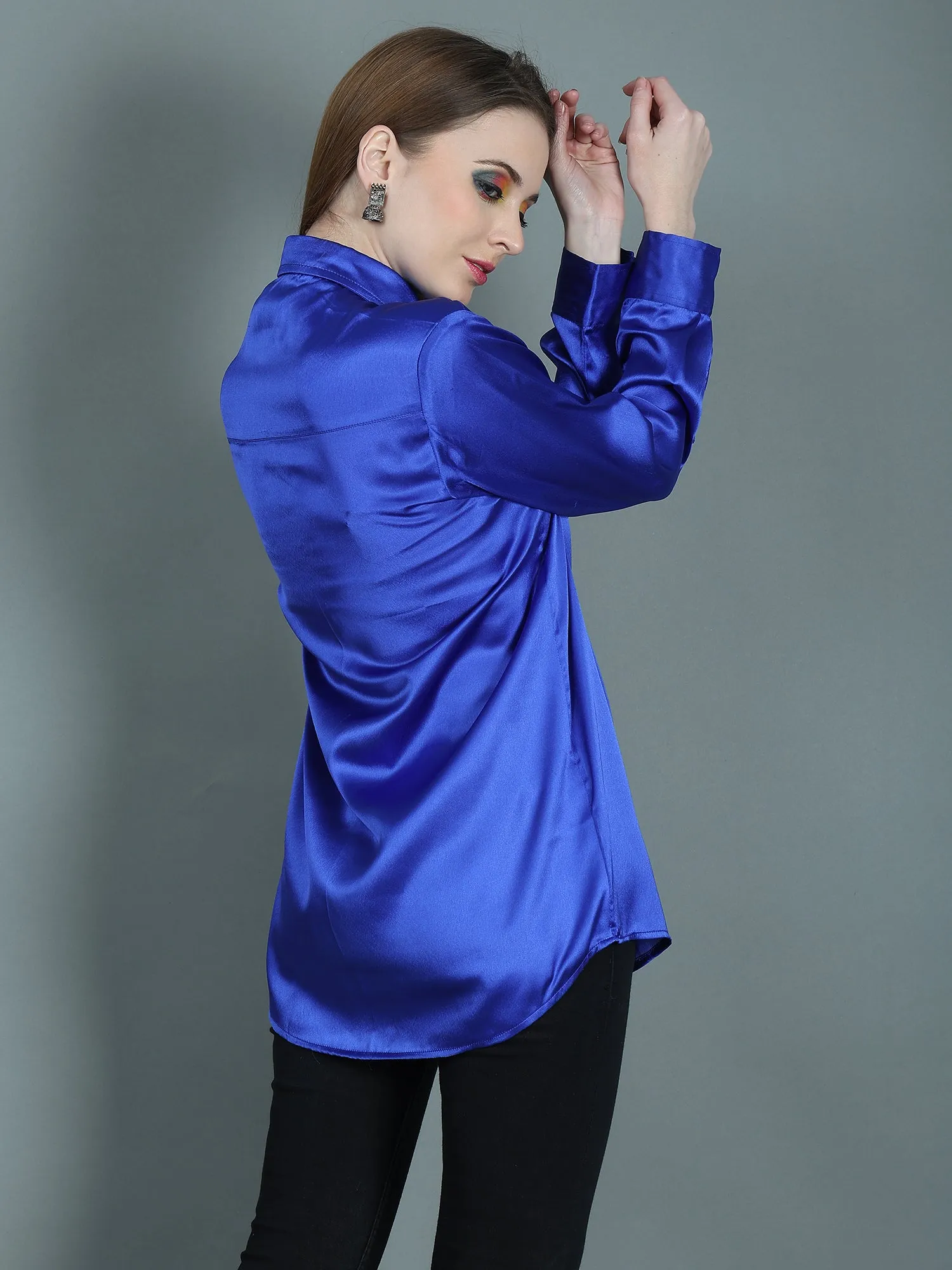 SKY LOVE SATIN SHIRT