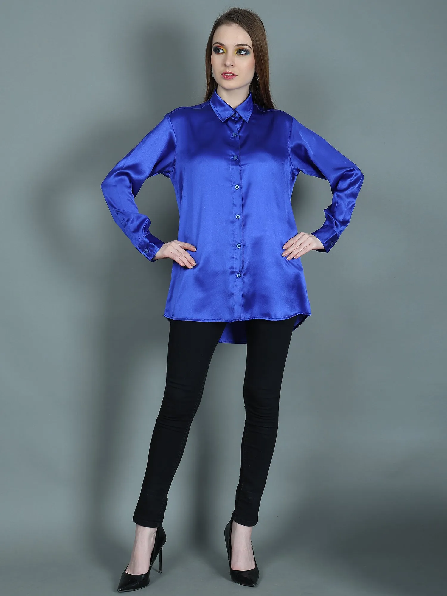 SKY LOVE SATIN SHIRT