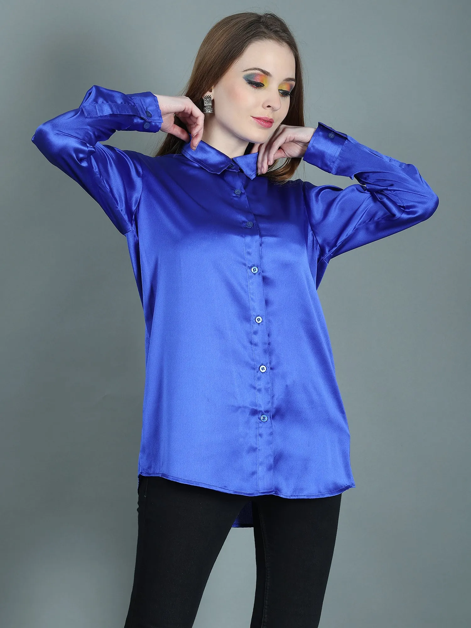 SKY LOVE SATIN SHIRT