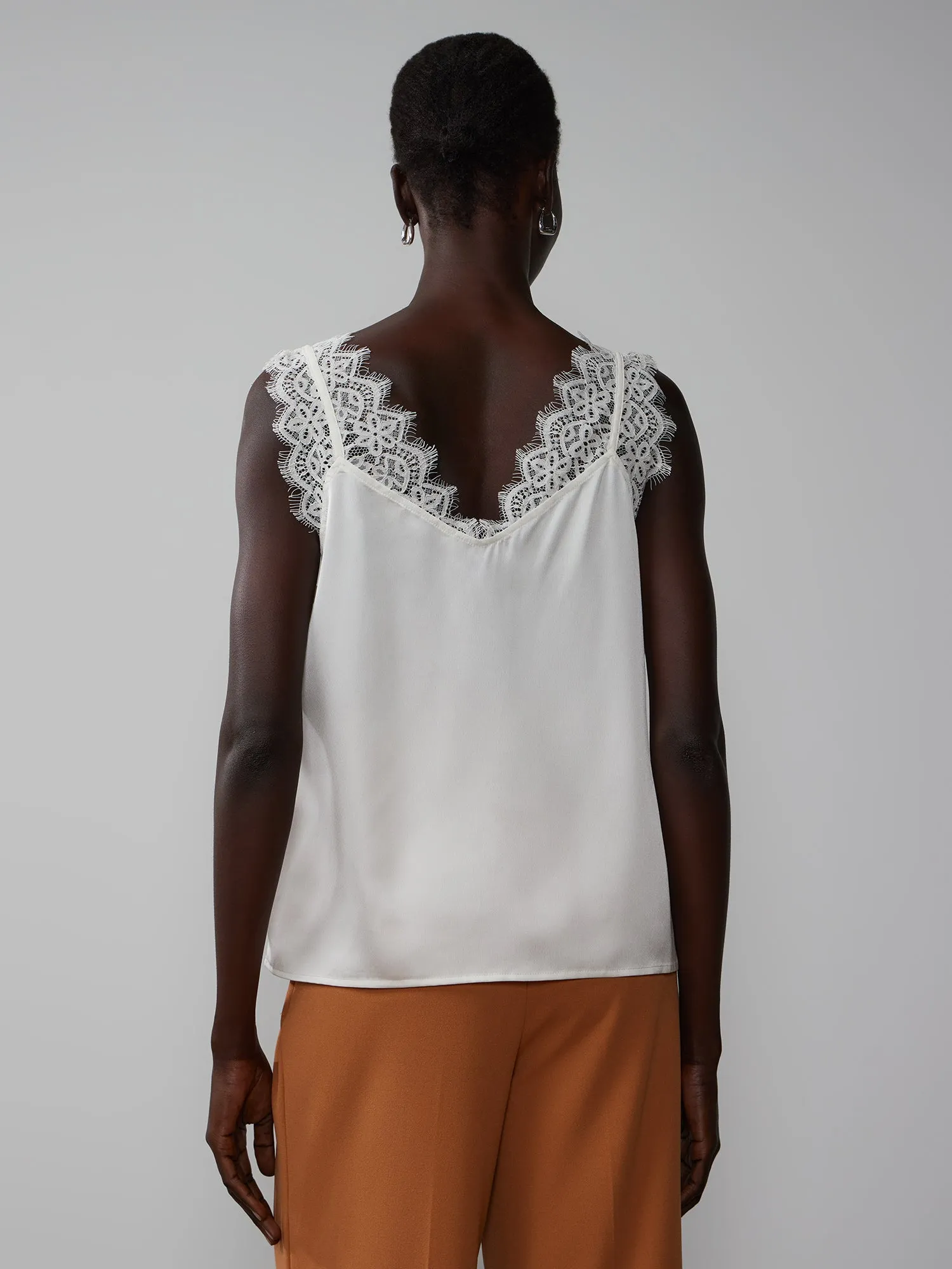 Sleeveless Lace Detail Tank Top