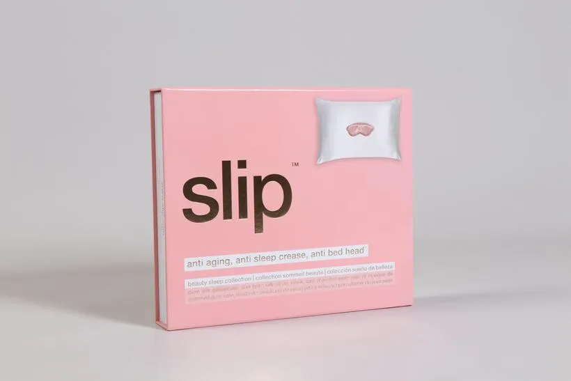 Slip Beauty Sleep Gift Set - White Pillowcase   Pink Sleep Mask