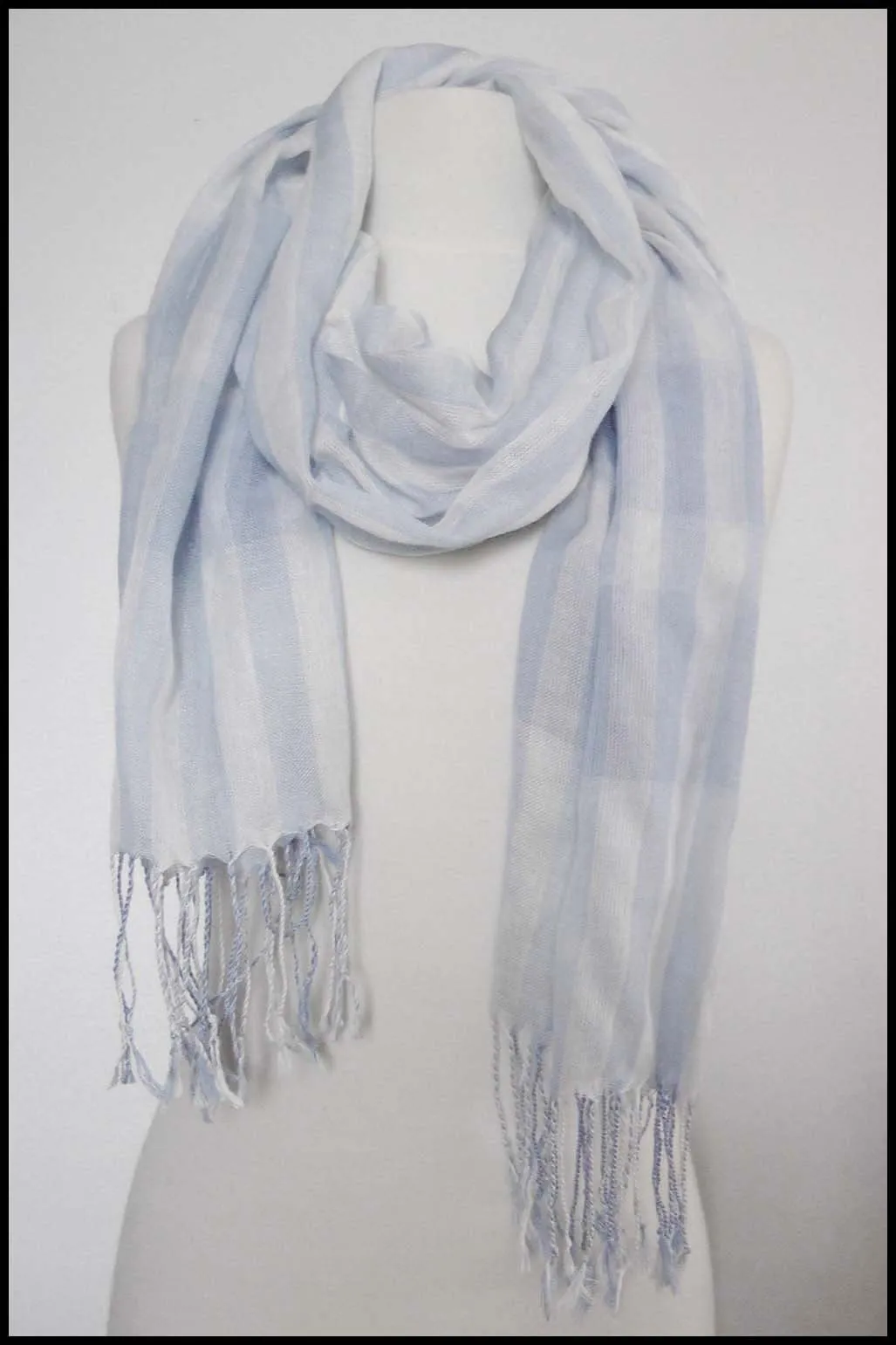 Soft Light Knit Pastel Plaid Scarf