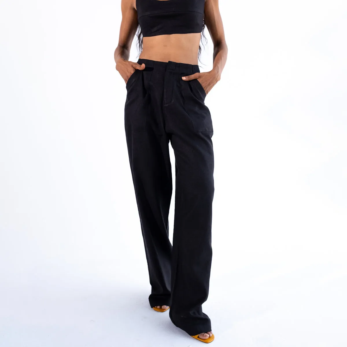 Straight Pants For Women | Black