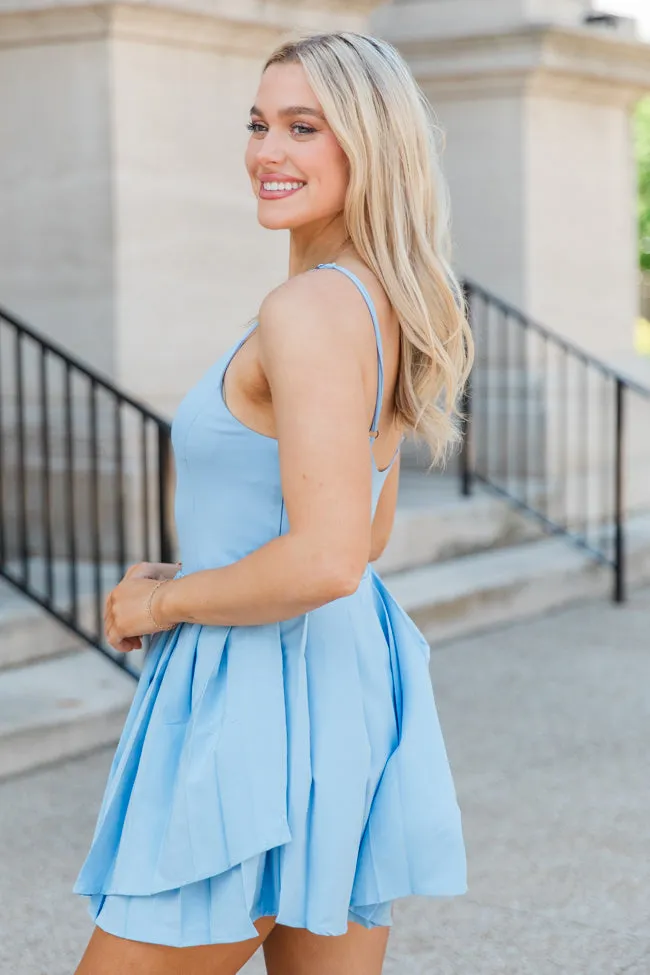 Strive For Greatness Sky Blue Pleated Skirt Active Dress FINAL SALE