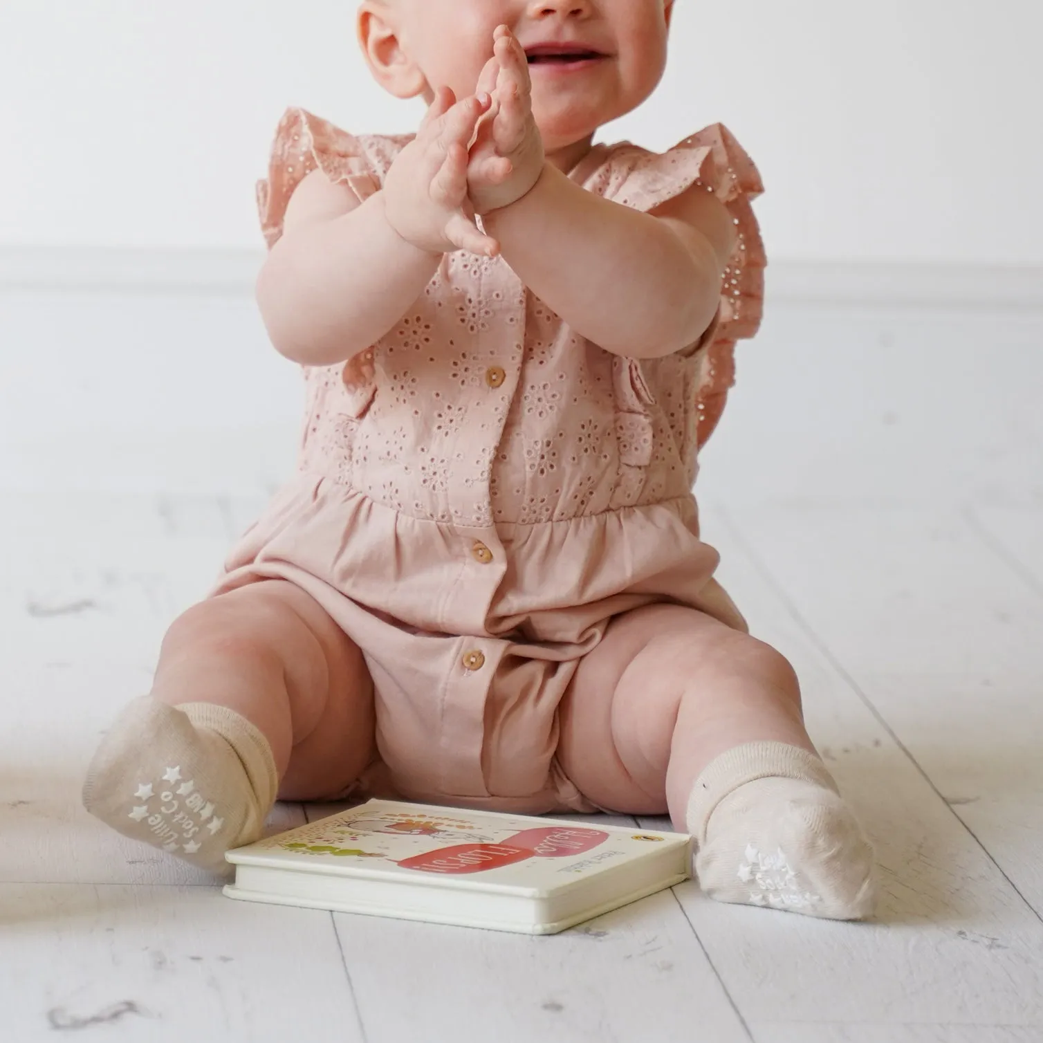 Talipes (clubfoot) Boots and Bar Socks - Non-Slip   Stay On Baby and Toddler Socks - 3 Pack in Oatmeal