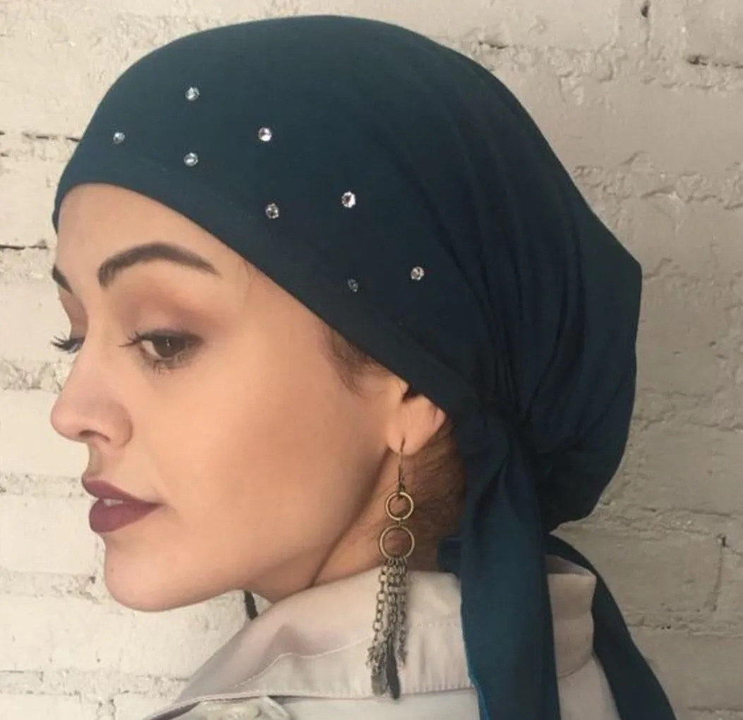 Teal Head Scarf Tichel Hijab To Cover Your Hair