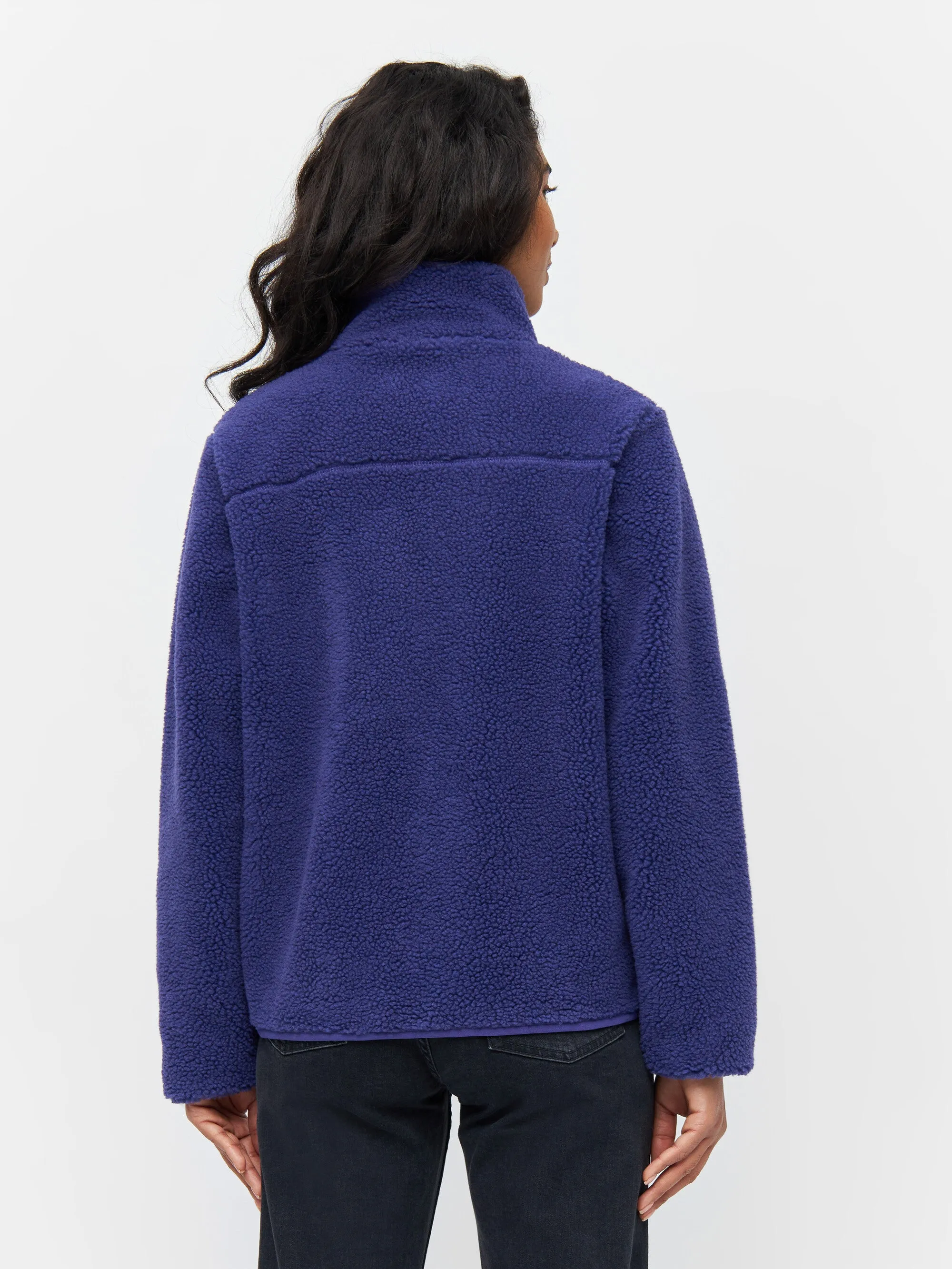 Teddy high neck zip jacket - Deep Purple