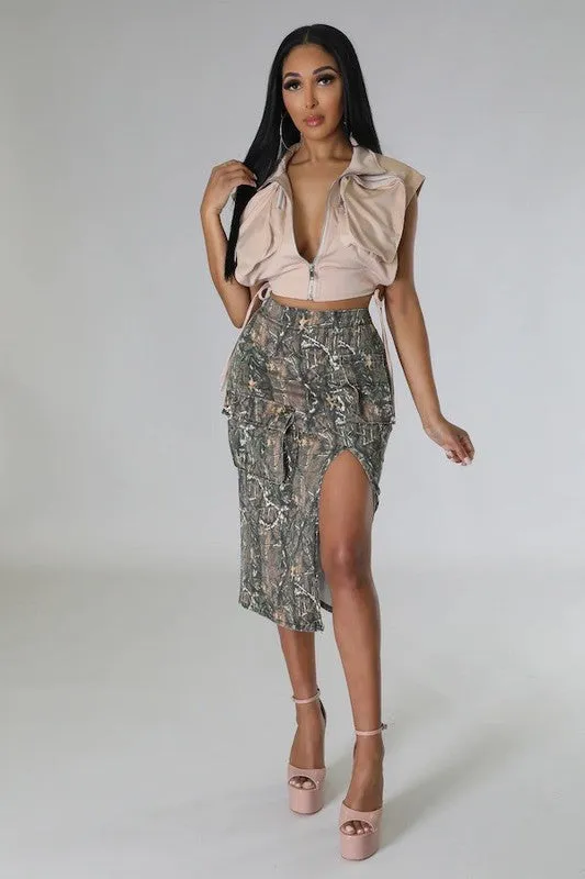 TEEK - Cargo Woodland Camo Skirt