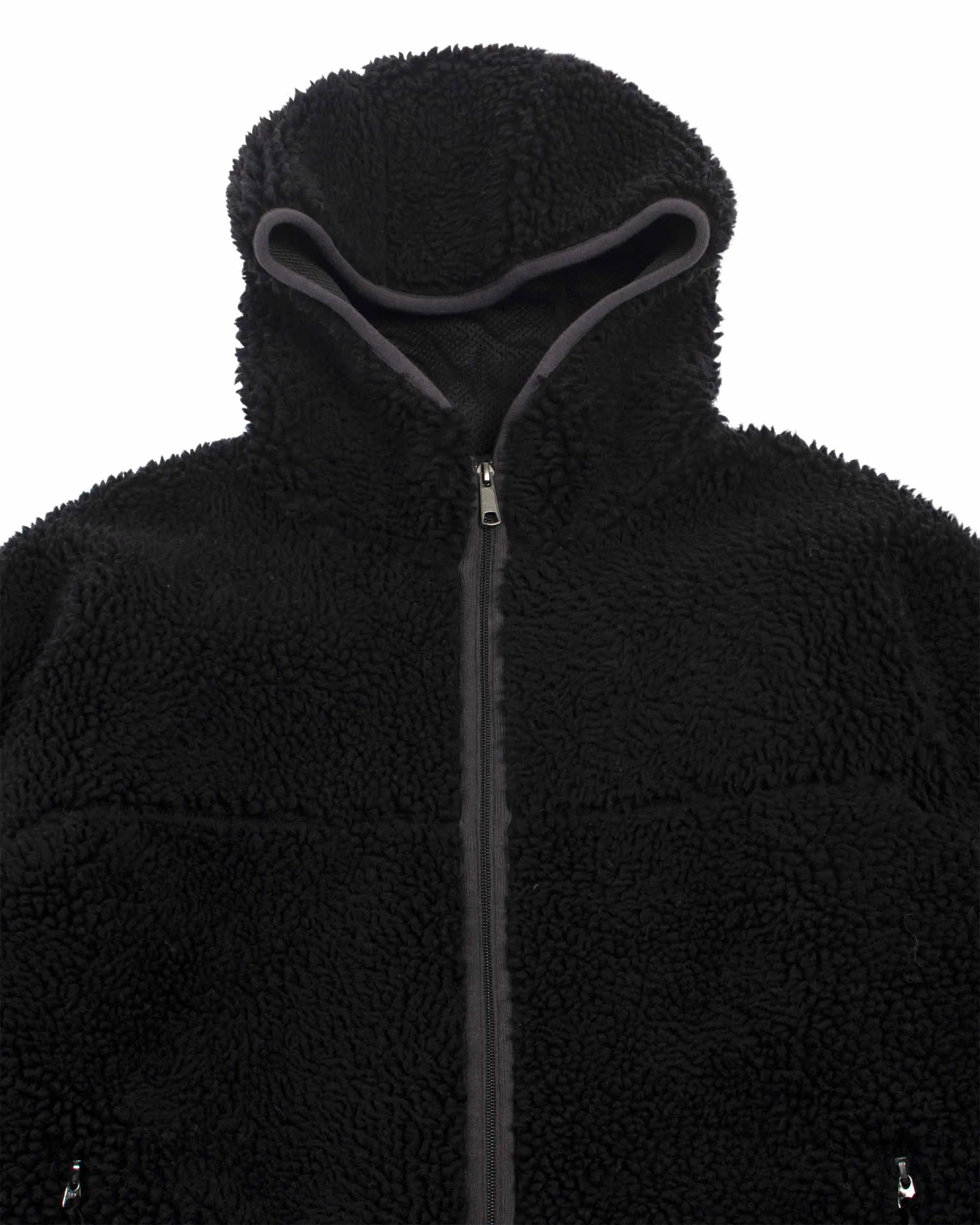 The Real McCoy's MJ21122 Outdoor Wool Pile Hooded Jacket Black