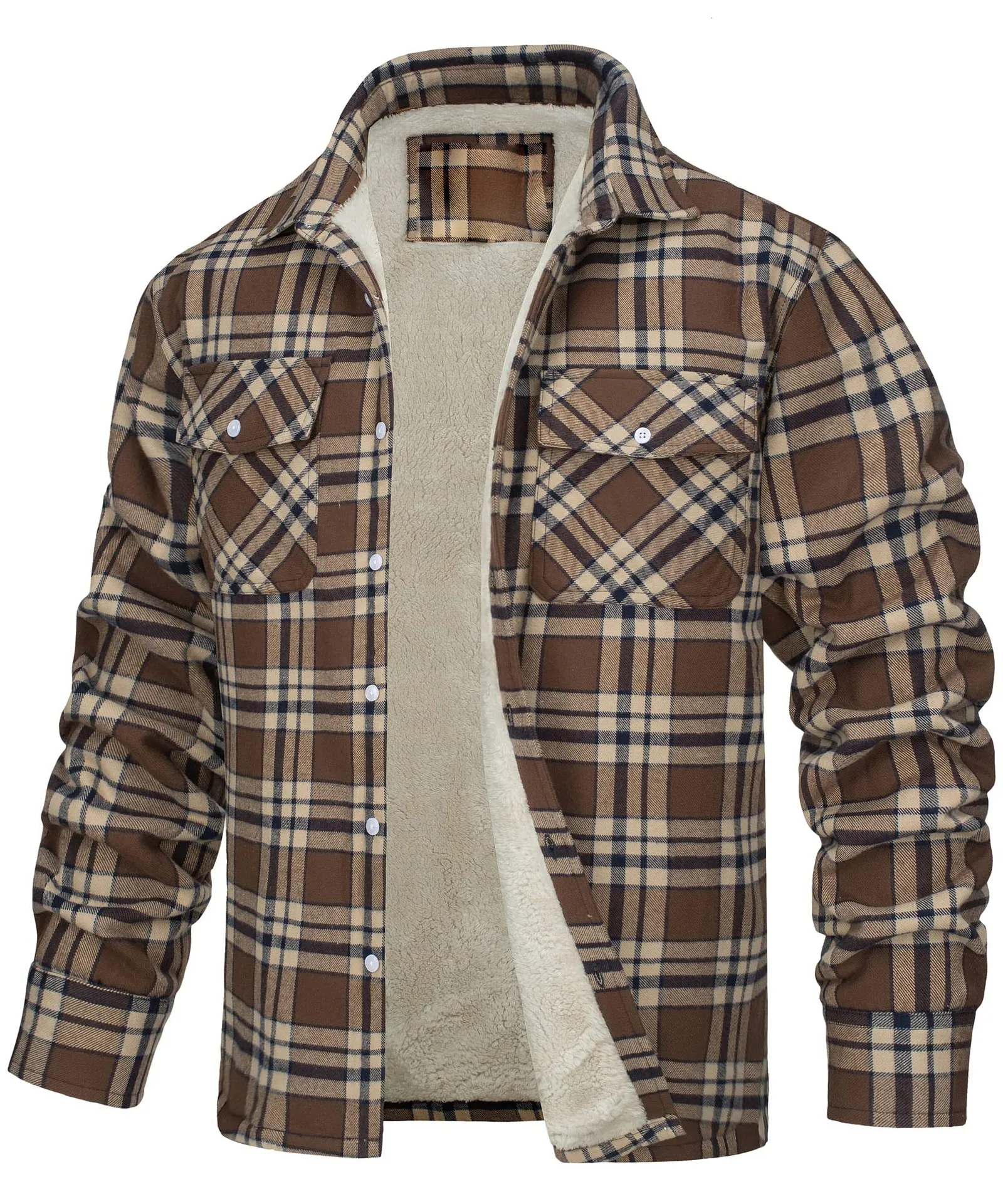 THICK PLAID LOOSE FLEECE JACKET