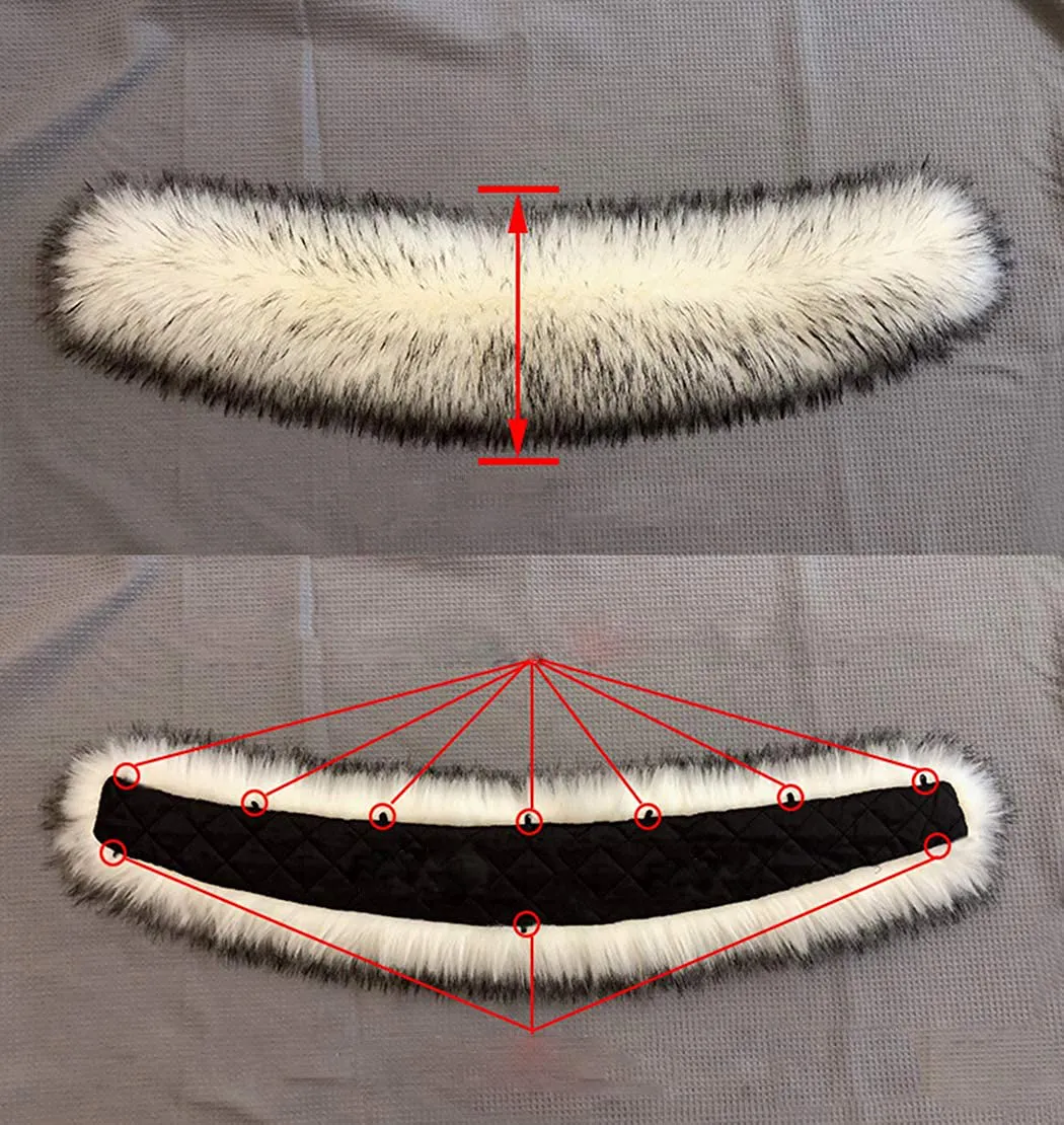 Tngan Faux Fur Collar Scarf Hood Trim Neck Warmer for Winter Coat Jacket Parka