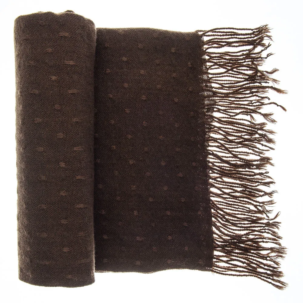 'Toasty' Warm Soft Premium Winter Scarf - Dot Pattern - Chocolate