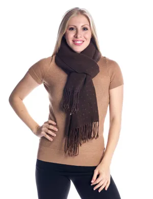 'Toasty' Warm Soft Premium Winter Scarf - Dot Pattern - Chocolate