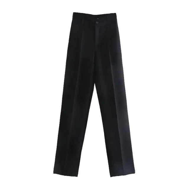 TRAF Straight High Waist Zipper Fly Pants