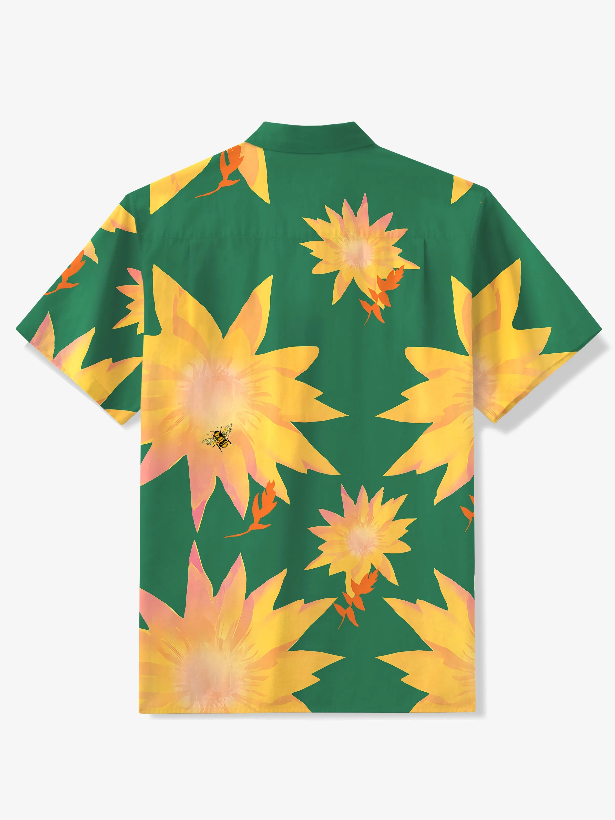 Tropical Floral & Bee Cotton Camp Shirt