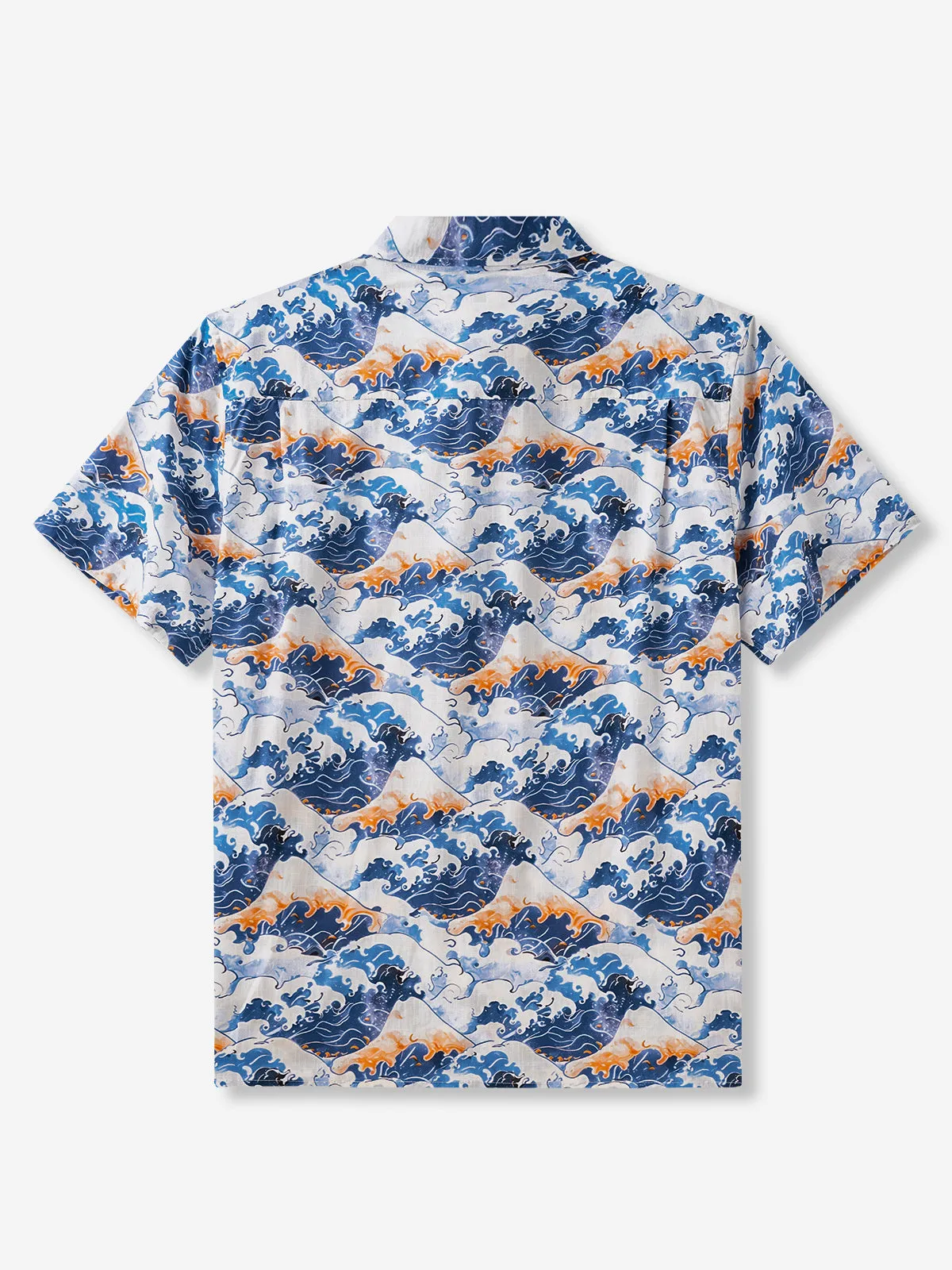 Ukiyo-e Inspired Volcanoes & Waves Cotton Shirt