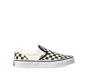 VANS KIDS CLASSIC SLIP ON - (CHECKERBOARD) BLACK/WHITE