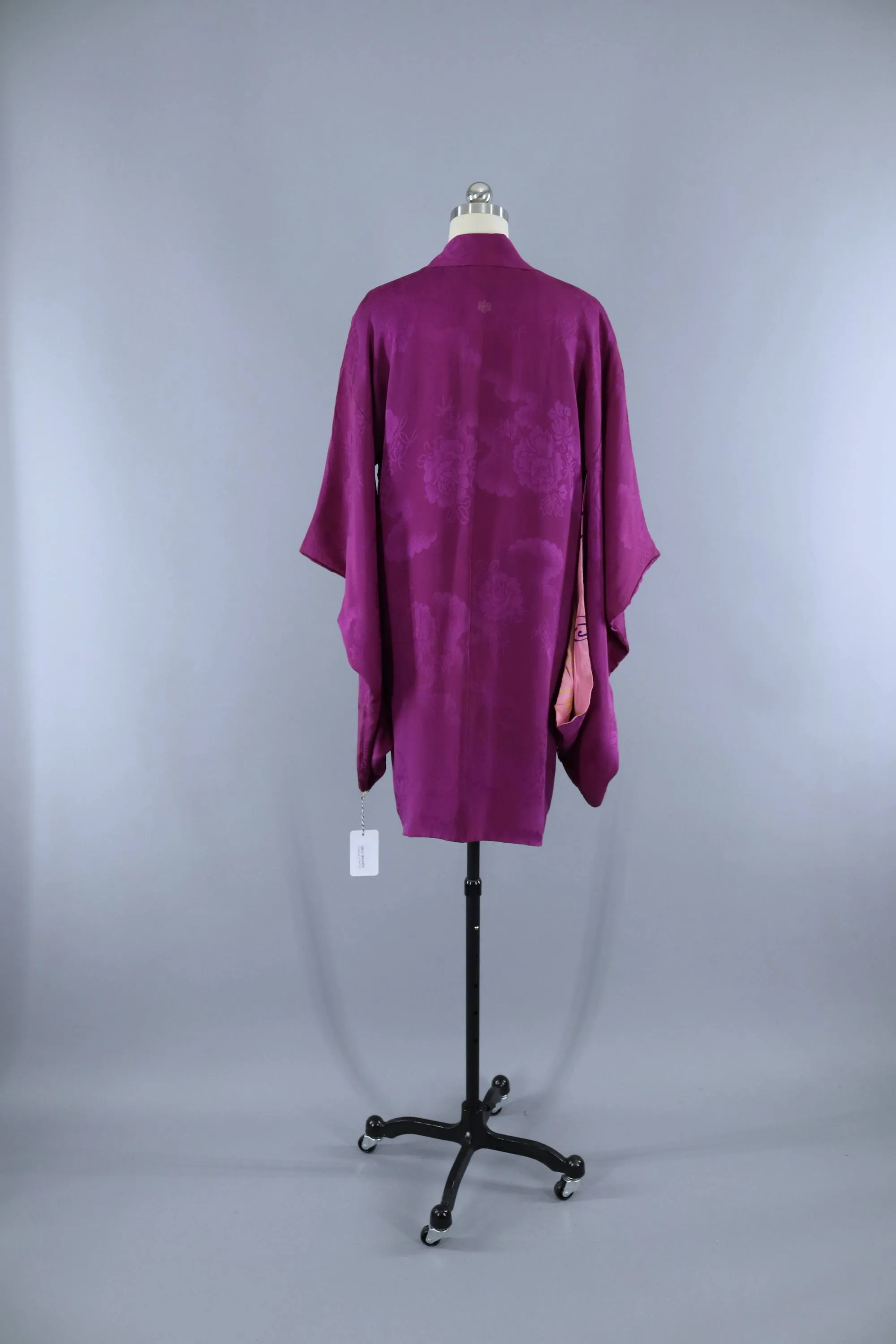 Vintage 1920s 1930s Silk Haori Kimono Jacket Cardigan / Purple