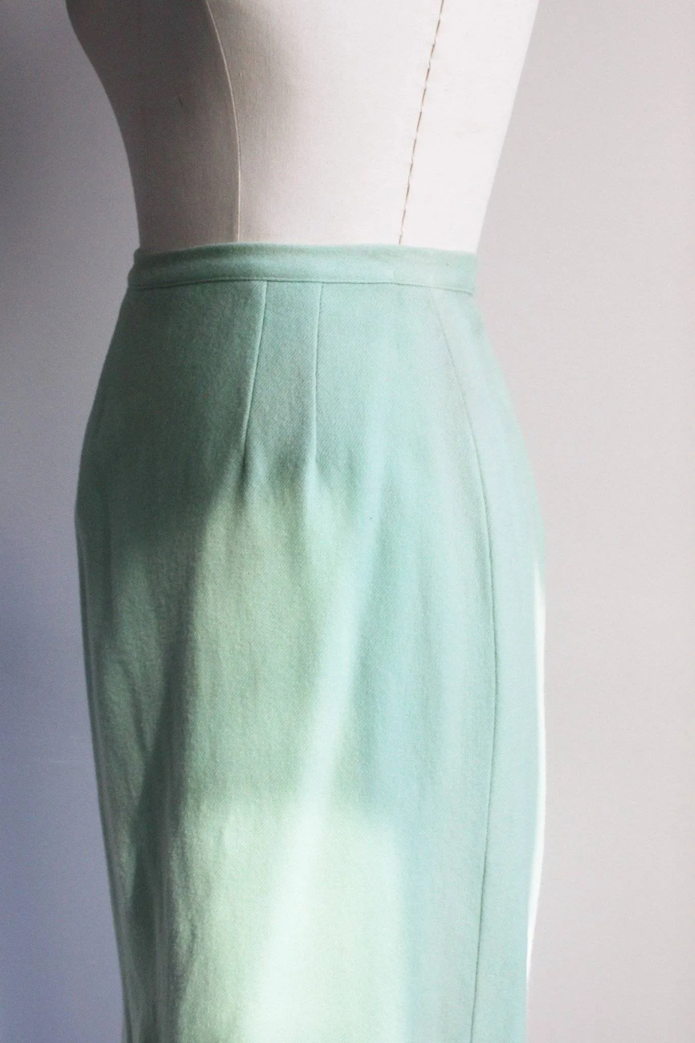 Vintage 1960s Green Wool Skirt