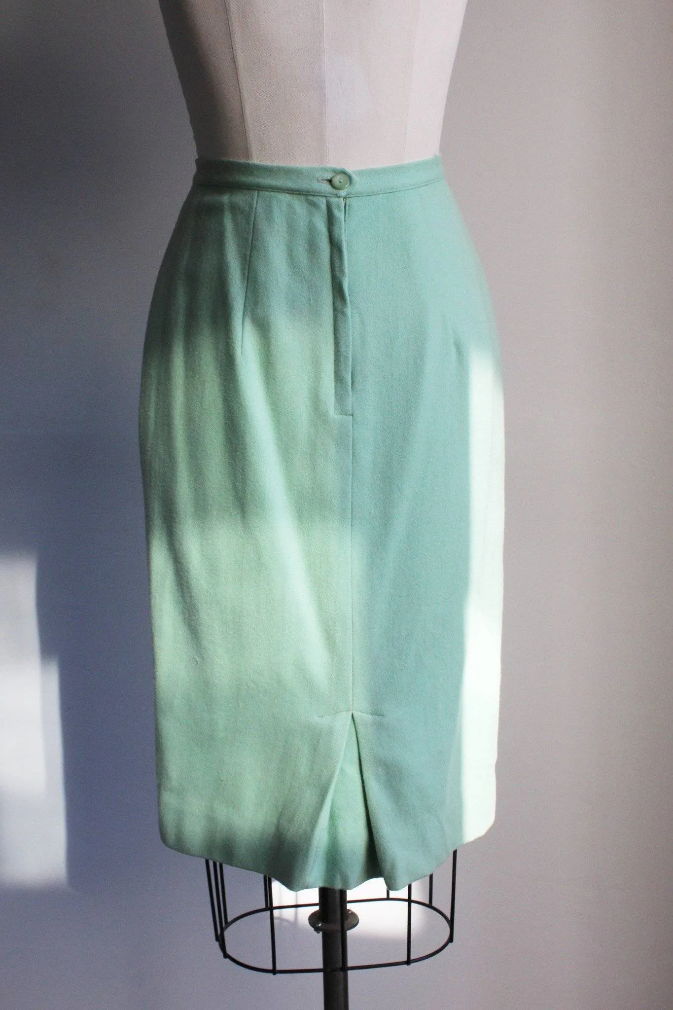 Vintage 1960s Green Wool Skirt