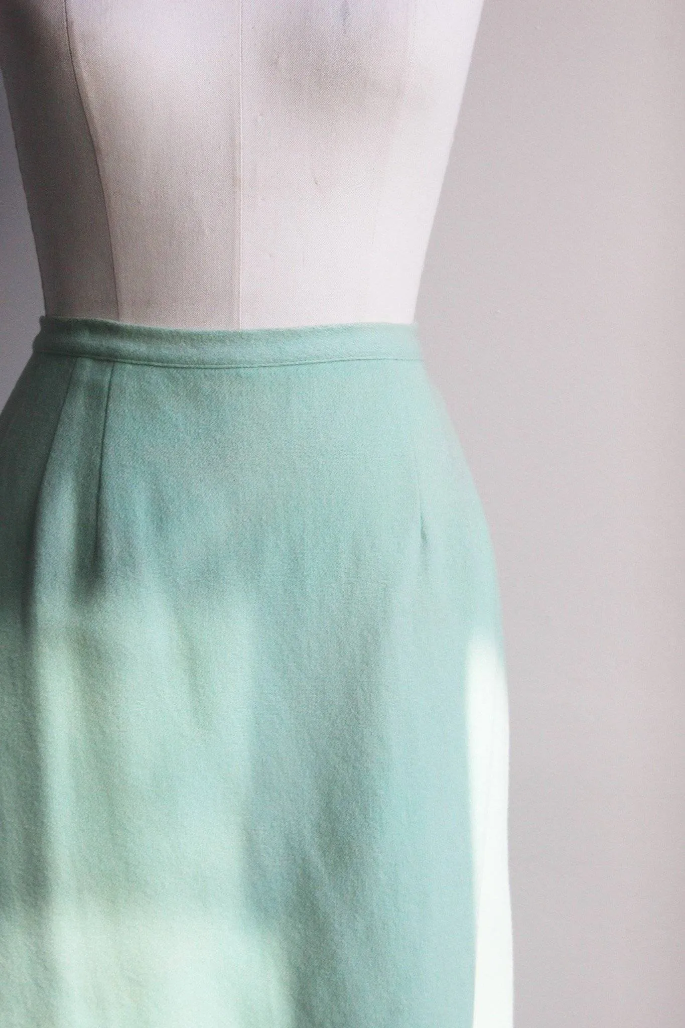 Vintage 1960s Green Wool Skirt