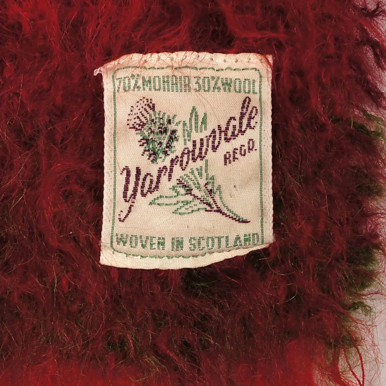 Vintage 60s Scottish Mohair Wool Scarf by Yarrowvale Scotland 47” by 10”