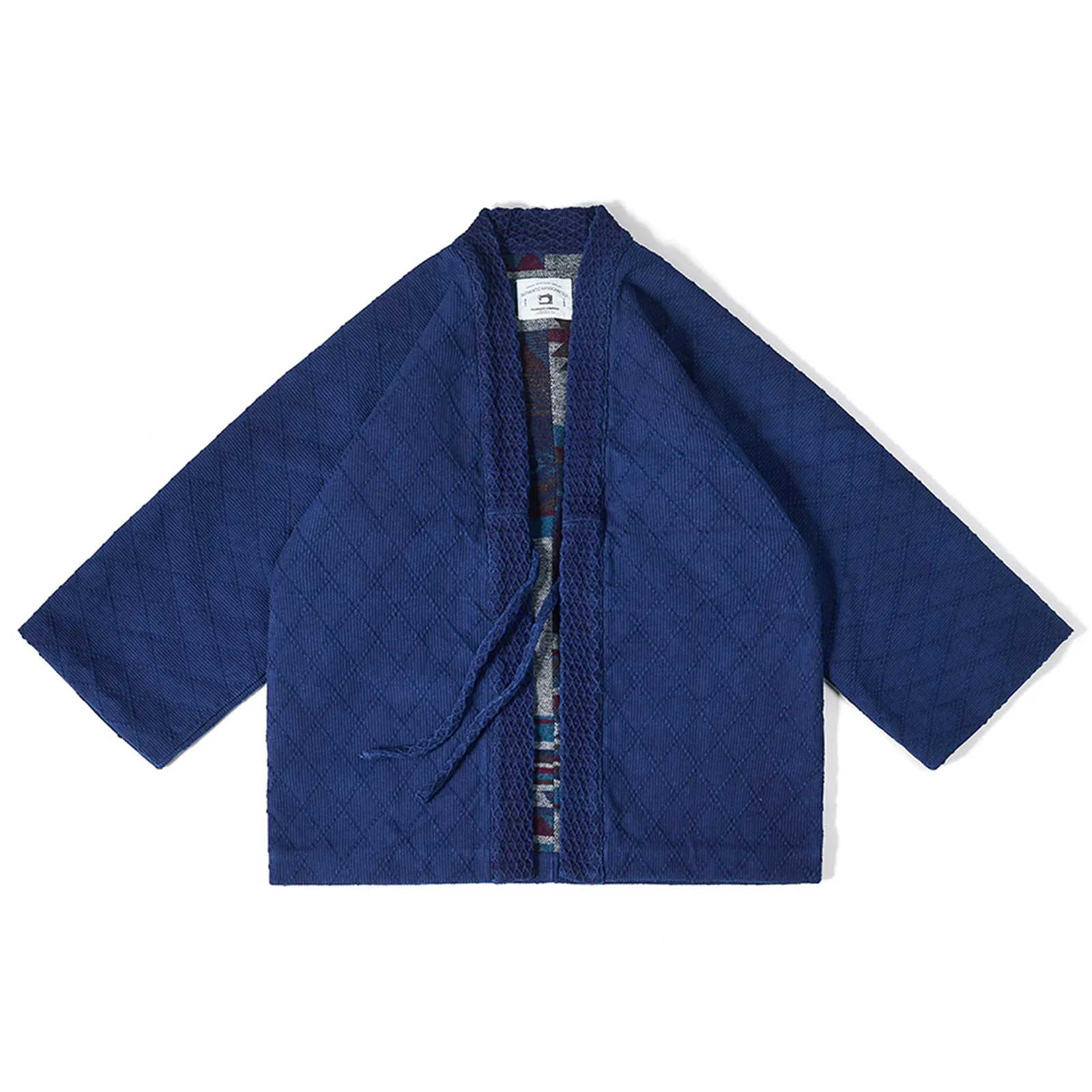 Vintage Indigo Plant Dyed Diamond Lattice Kimono