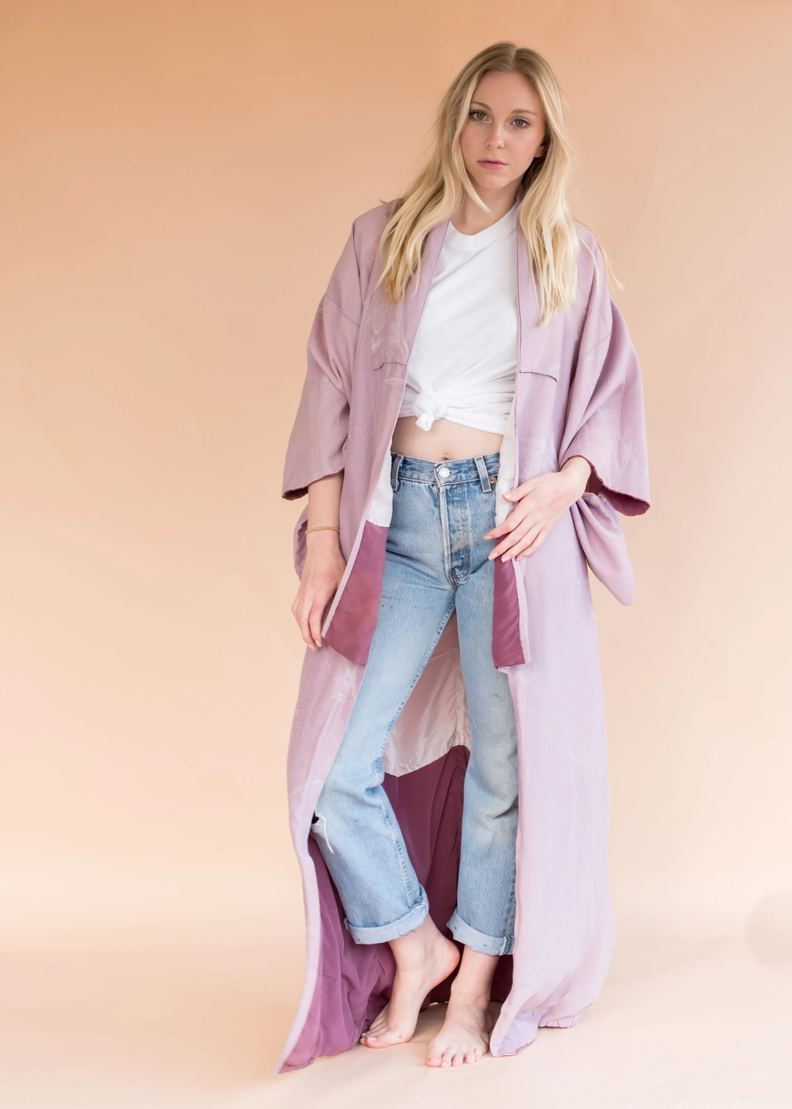 Vintage Lilac Kimono