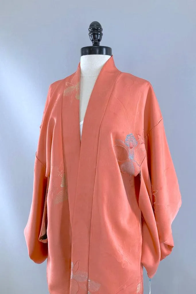 Vintage Pink Orchid Silk Kimono Cardigan