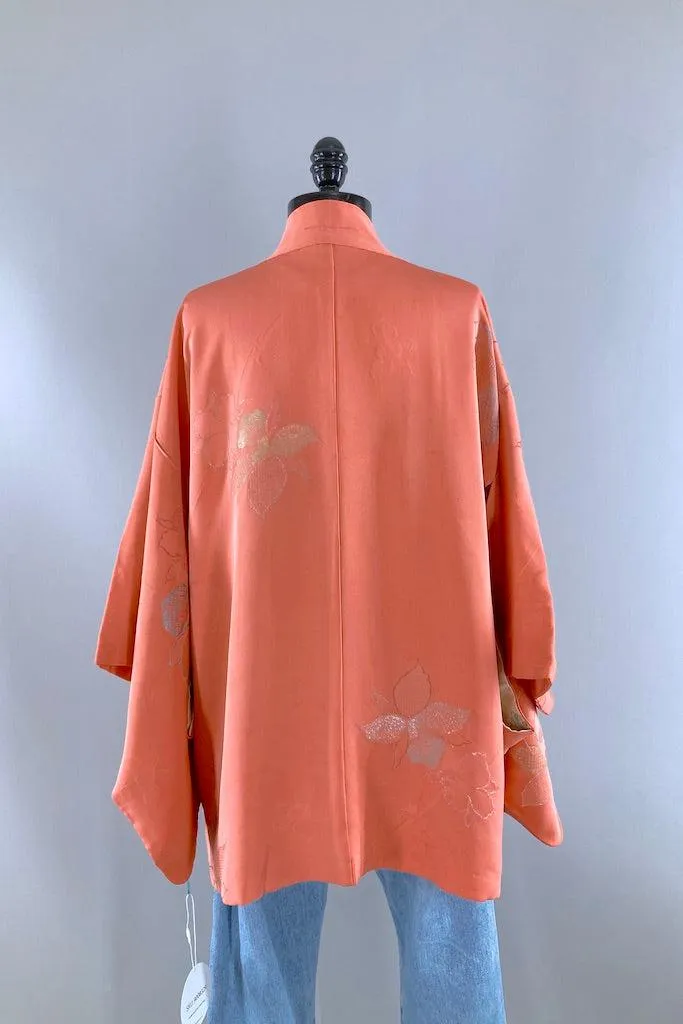 Vintage Pink Orchid Silk Kimono Cardigan