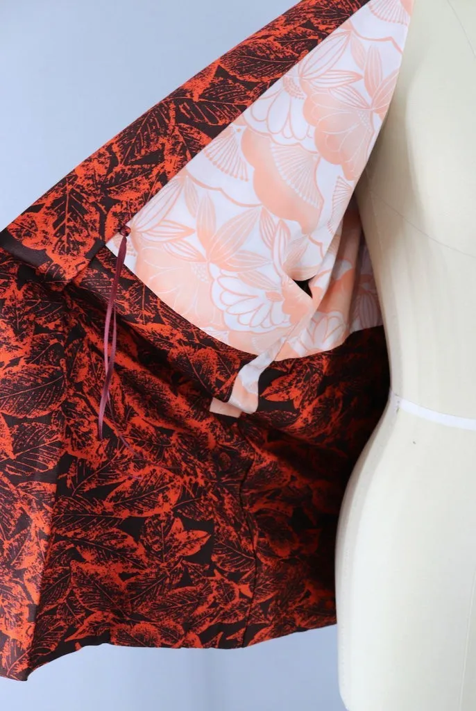 Vintage Red Leaves Kimono Cardigan