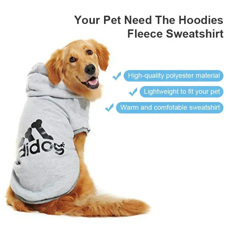 Warm Fleece Dog Hoodie Jacket for Small, Medium, and Large Dogs - Pet Clothes for Husky, Labrador, and More