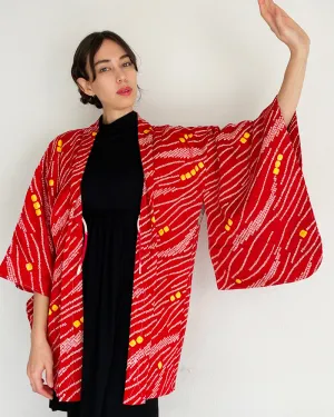 Wave Shibori Haori Kimono Jacket