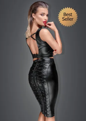 Wetlook pencil skirt