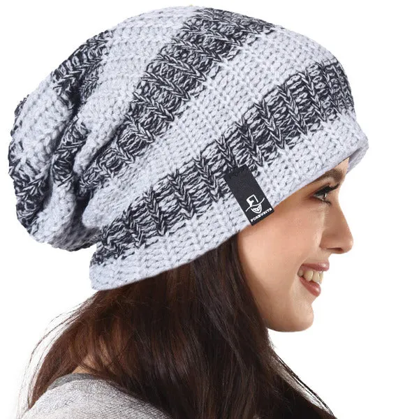 Women Striped Beanie Hats for Winter Summer B103