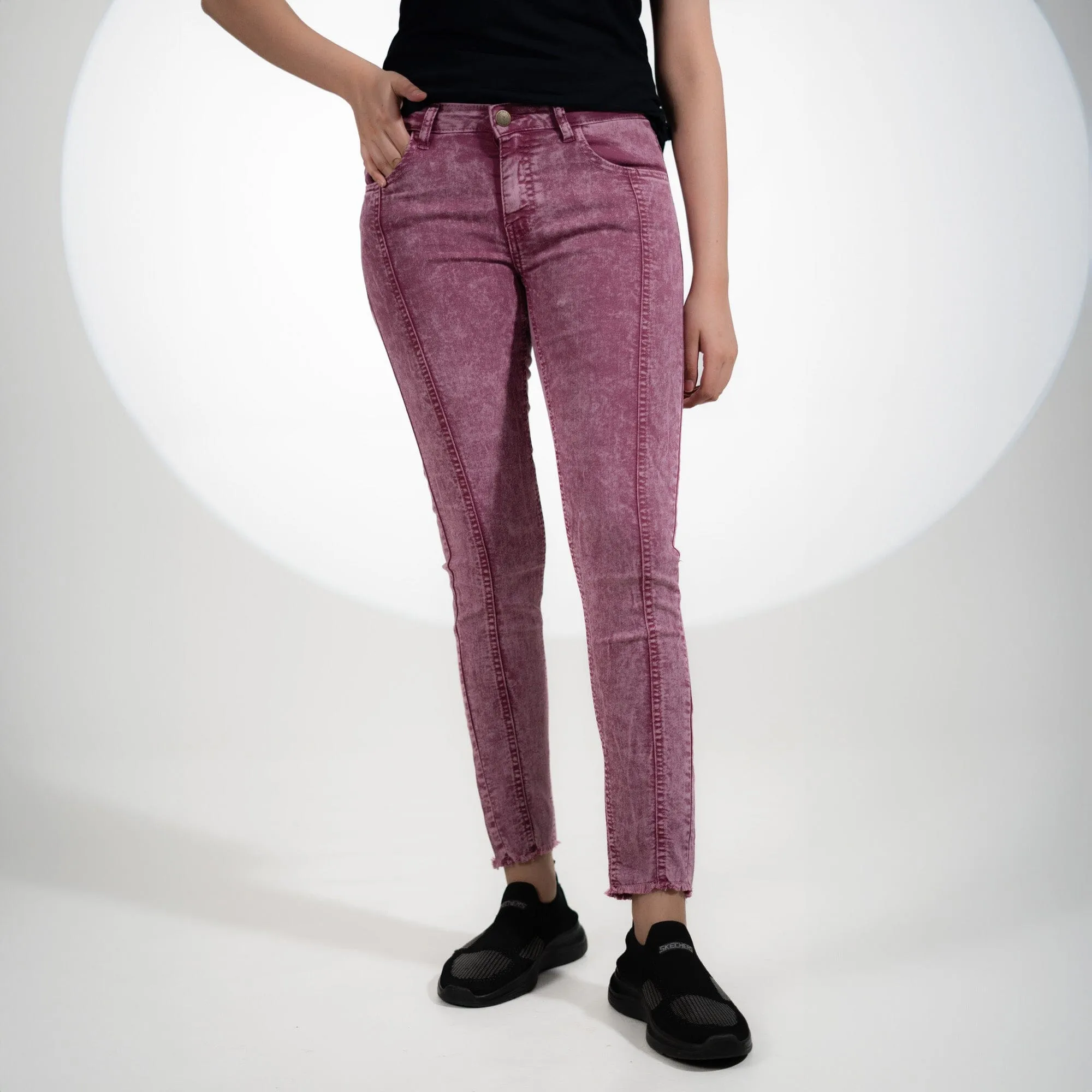 Women's Chic Acid Washed Skinny Denim Pants