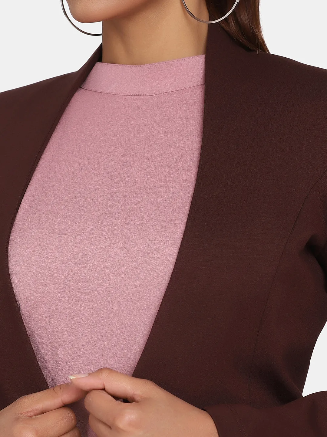 Women's Office Formal Skirt Suit - Chocolate Brown