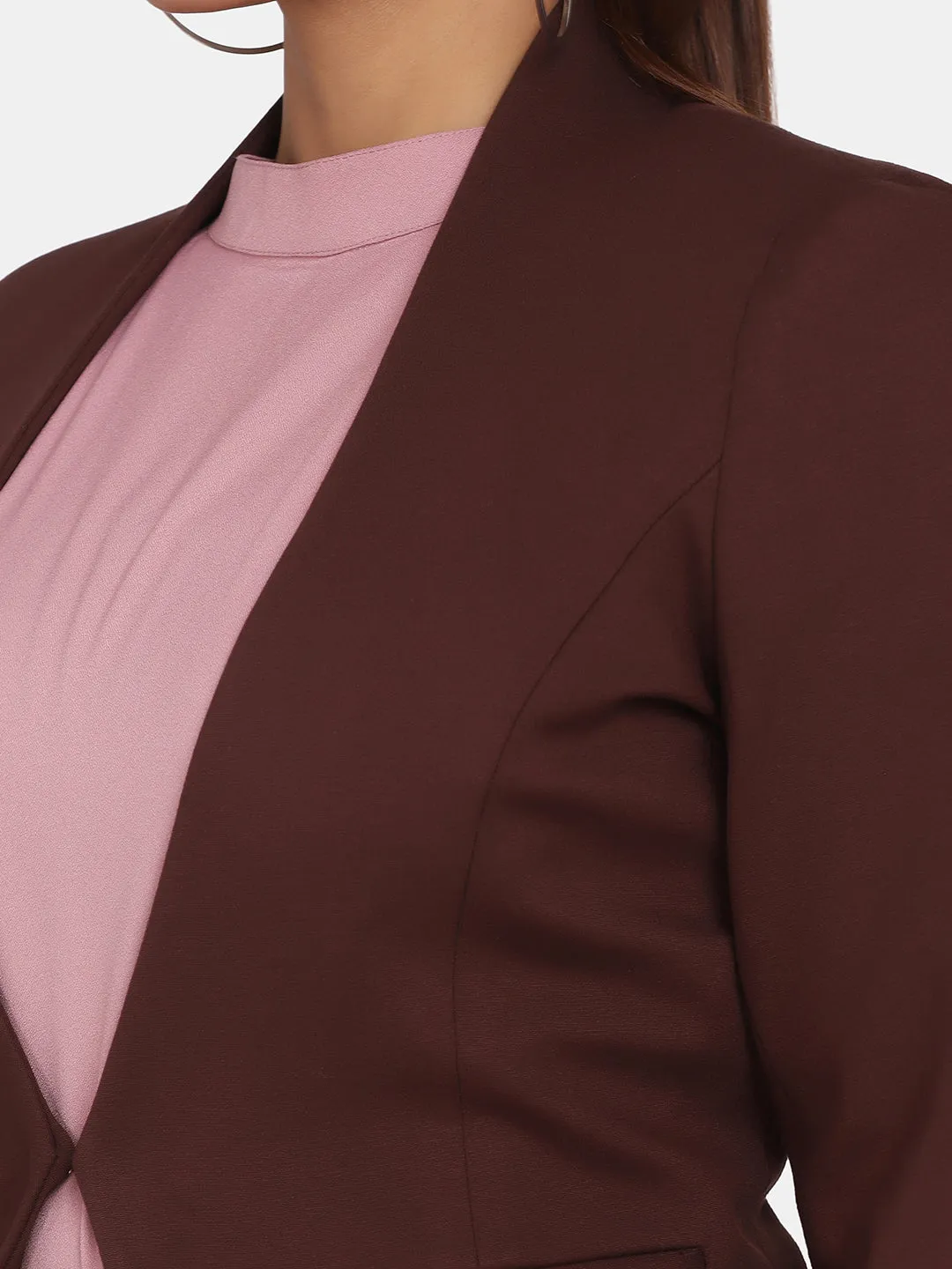 Women's Office Formal Skirt Suit - Chocolate Brown