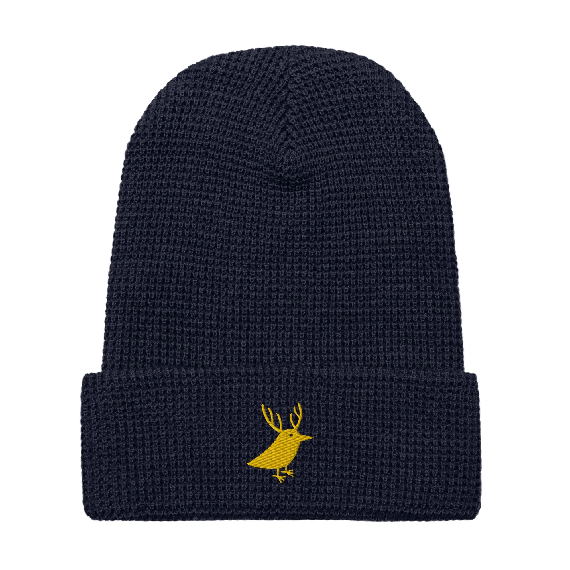 Women's waffle beanie for snowboarding and outdoor navy