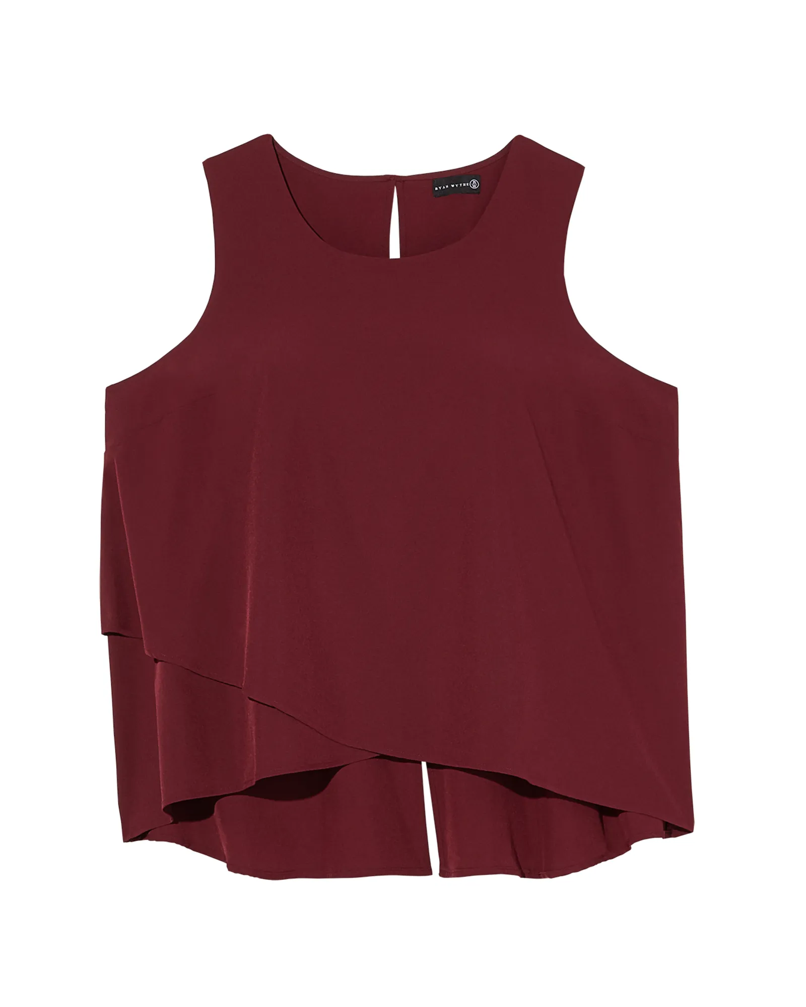 Zaira Sleeveless Tiered Layered Tank | Burgundy