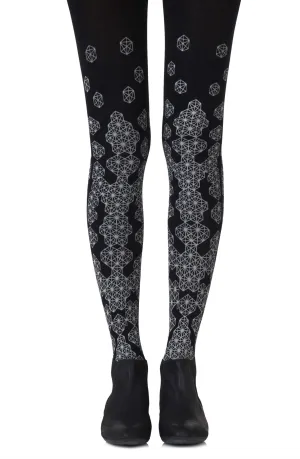 Zohara "Queen Bee" Grey Print Tights